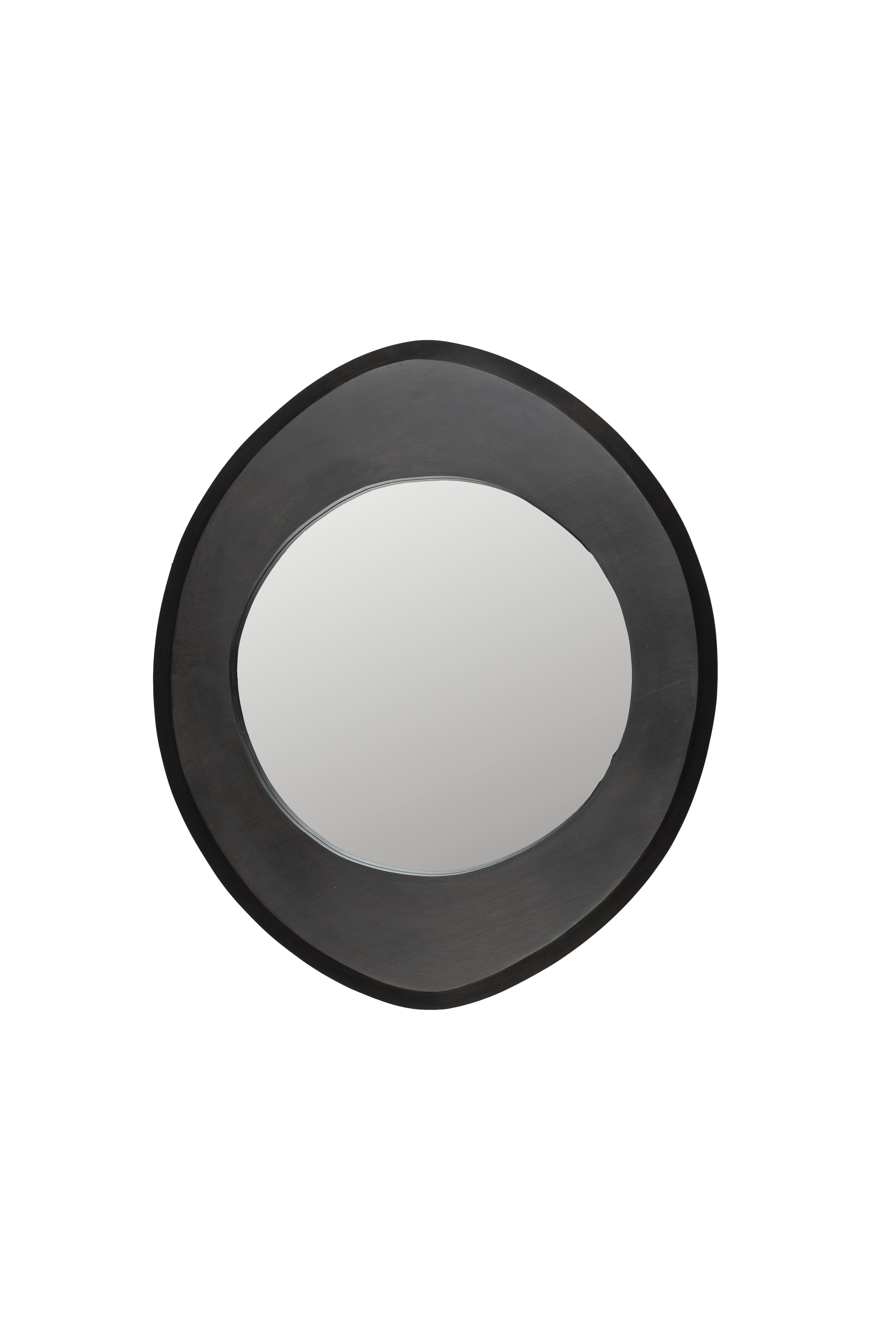 Dutchbone Aren Organic Black Wood Wall Mirror Small